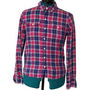 So Brand Est. 2007 Pink Plaid Button-Down Casual Shirt 100% Cotton Junior Size S
